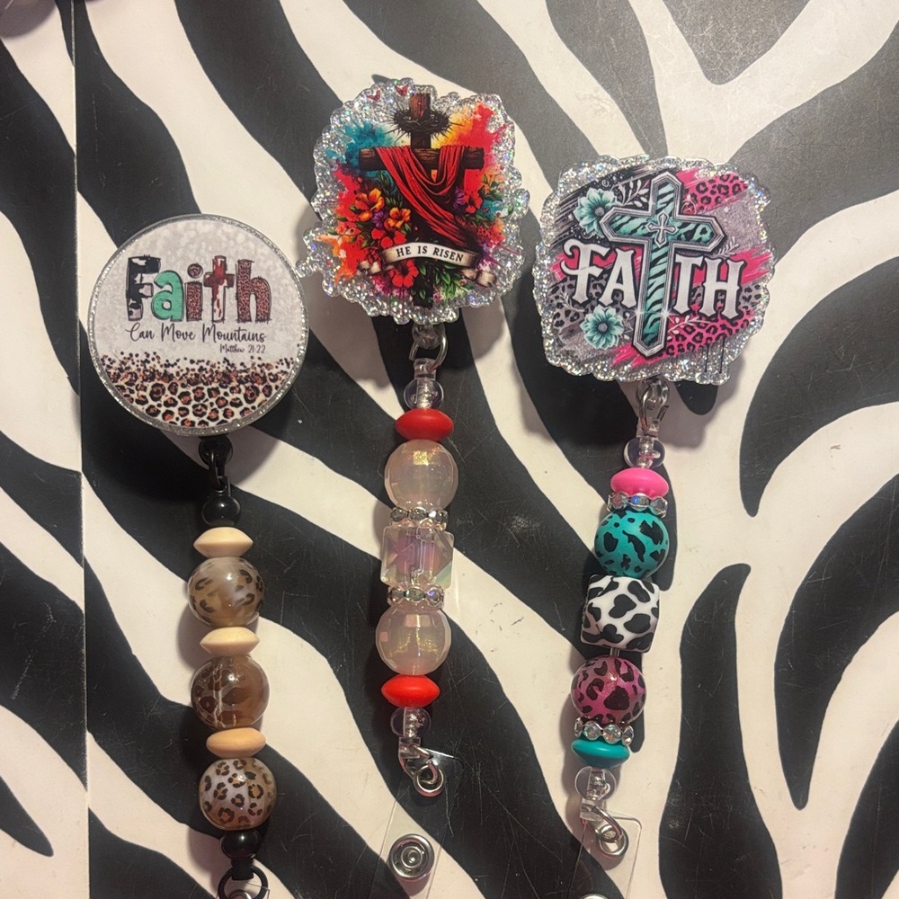 Faith Badge Reels with Beads
